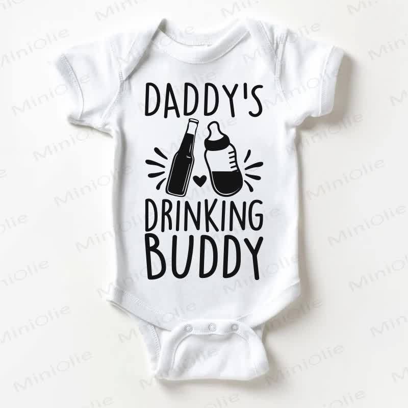 DADDY'S DRINKING BUDDY Baby White Bodysuit - White - 18-24M - image 1