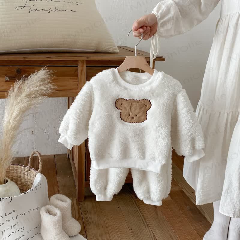 Toddler Animal Fleece 2-piece Set - White - 8Y - image 10