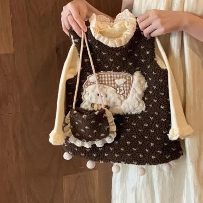 Baby Toddler Girl Heart Flower Lace Sleeveless Dress - Brown Heart Dress - 5-7T - image 1