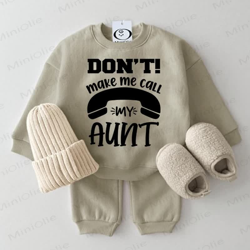DON'T MAKE ME CALL MY AUNT Baby Grey Green 2-piece Set - Grey Green - 2-3T - image 1