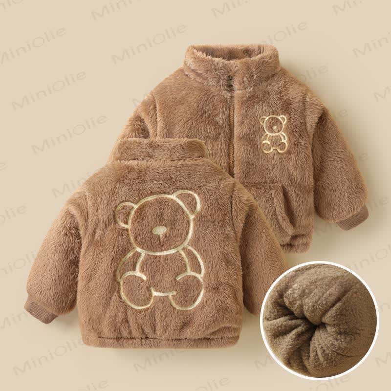 Baby Toddler Bear Fleece Outerwear - Brown - 5-7T - image 2