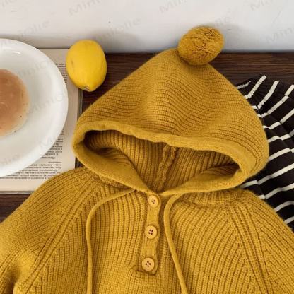 Baby Toddler Solid Color Hooded Sweater - image 6