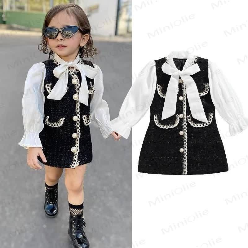 Toddler Girl Black Chanel-inspired Dress - image 1