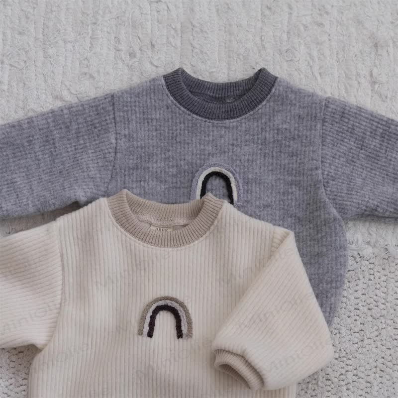 Baby Rainbow Ribbed Fleece Lined Bodysuit - image 2