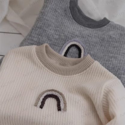 Baby Rainbow Ribbed Fleece Lined Bodysuit - image 6