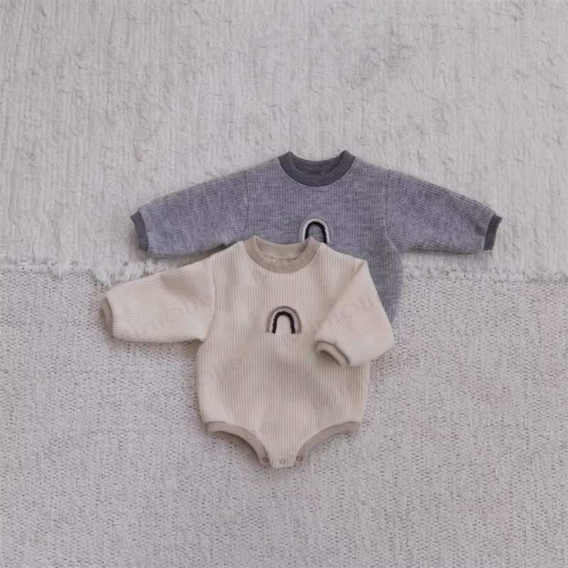Baby Rainbow Ribbed Fleece Lined Bodysuit - image 1