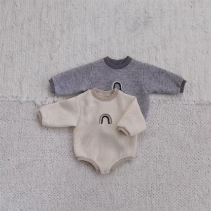 Baby Rainbow Ribbed Fleece Lined Bodysuit - image 1