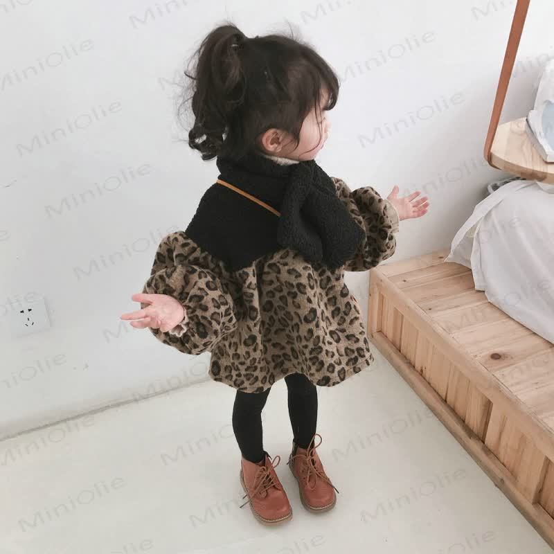 Toddler Girl Leopard Print Fleece Dress - image 2