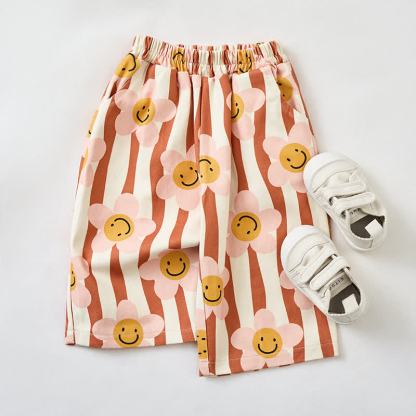 Baby Flower Stripe Apricot Pants - image 2