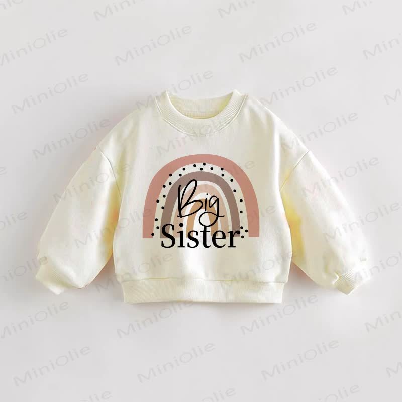 BIG/LITTLE SISTER  Baby Toddler Sweatshirt - Cream - 3-5T - image 1