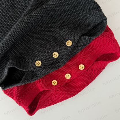 Baby Knit Solid Color Polo Bodysuit - image 6