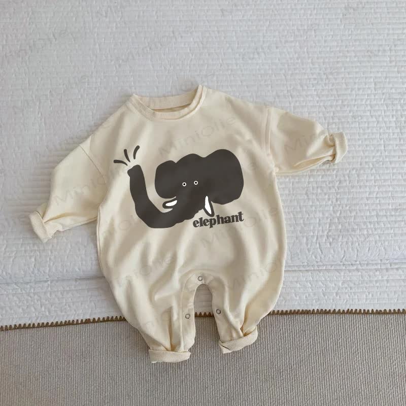 ELEPHANT Baby Toddler Food Beige Romper - Beige - 2-3T - image 1