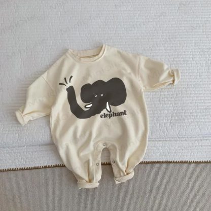 ELEPHANT Baby Toddler Food Beige Romper - Beige - 2-3T - image 1