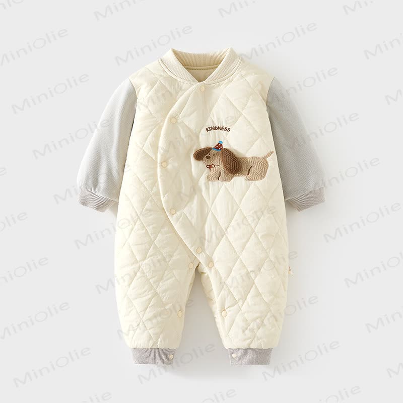  Baby Puppy Quilted Romper - Grey - 18-24M - image 2