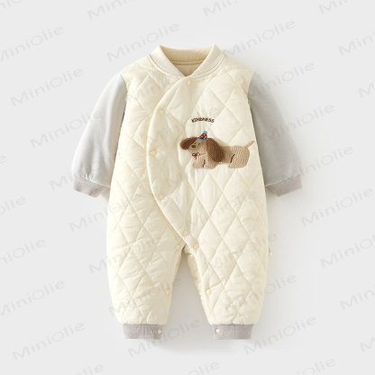  Baby Puppy Quilted Romper - Grey - 18-24M - image 2