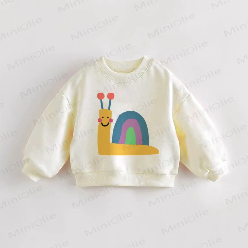 Baby Toddler Snail Sweatshirt - Cream - 3-5T - image 1