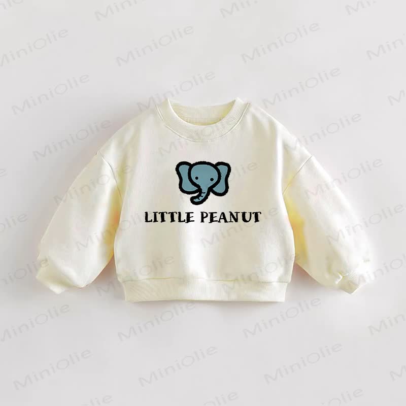 LITTLE PEANUT Baby Toddler Cream Elephant Sweatshirt - Cream - 3-5T - image 1