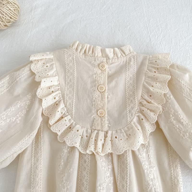 Baby Lace Bow Beige Bodysuit - image 4