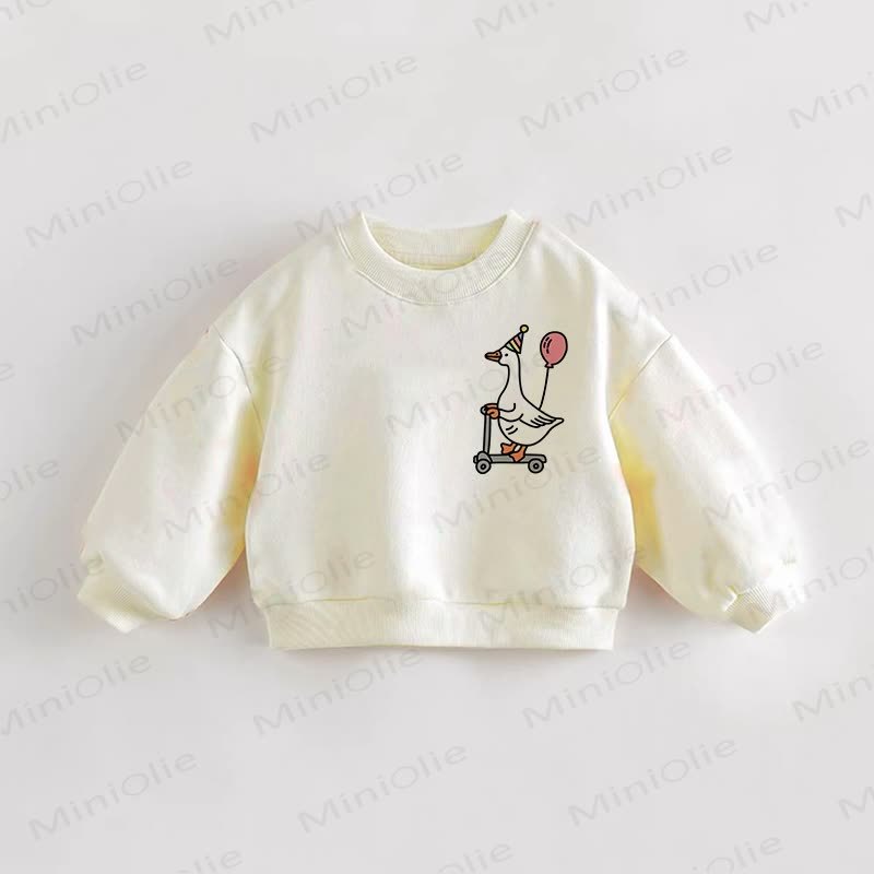 Baby Toddler Goose Balloon Cream Sweatshirt - Cream - 3-5T - image 1