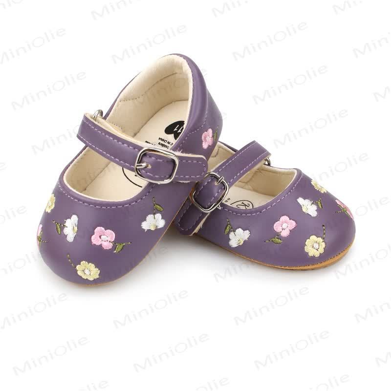 Baby Flower Embroidered Shoes - Purple - 12-18M - image 34