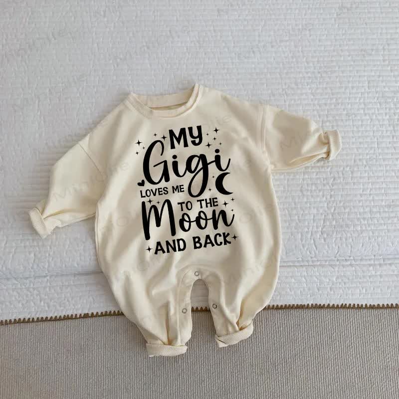 MY GIGI LOVES ME TO THE MOON AND BACK Baby Toddler Beige Romper - Beige - 2-3T - image 1
