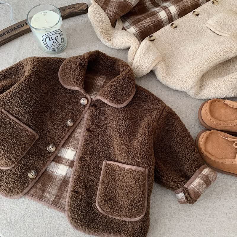  Baby Solid Color Lapel Outerwear - image 3