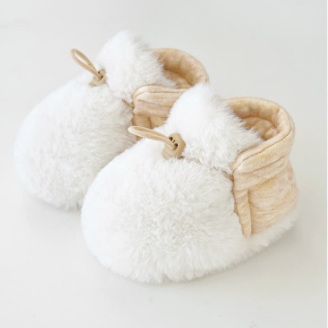 Baby Fleece Warm Shoes - White - 6-12M - image 2