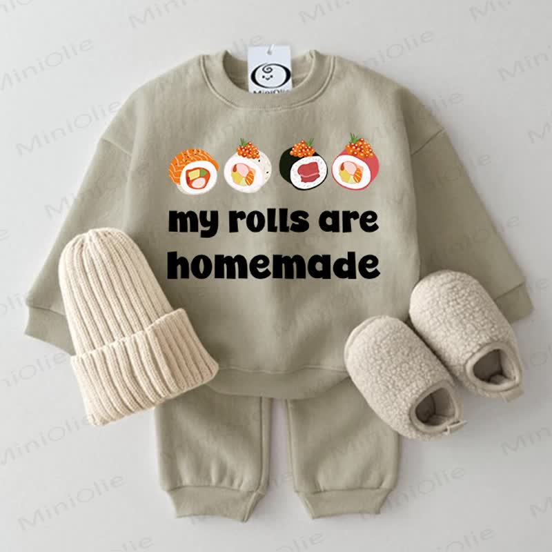 MY ROLLS ARE HOMEMADE Baby Sushi Grey Green 2-piece Set - Grey Green - 2-3T - image 1