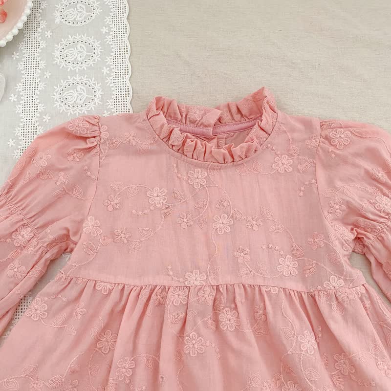 Baby Embroidered Solid Color Bodysuit - image 3