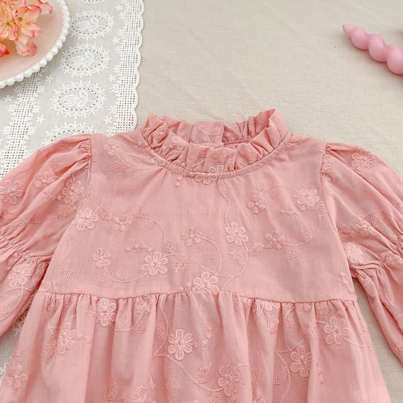 Baby Embroidered Solid Color Bodysuit - image 6
