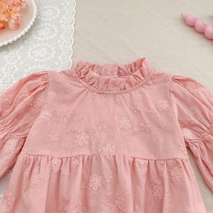 Baby Embroidered Solid Color Bodysuit - image 6