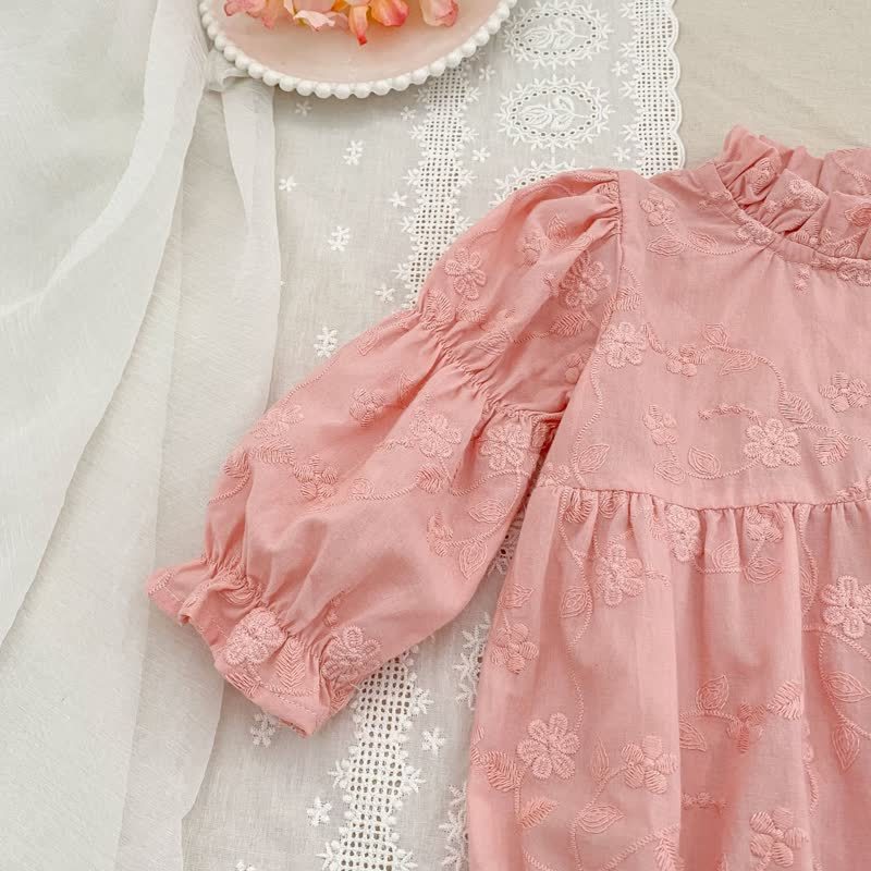 Baby Embroidered Solid Color Bodysuit - image 5