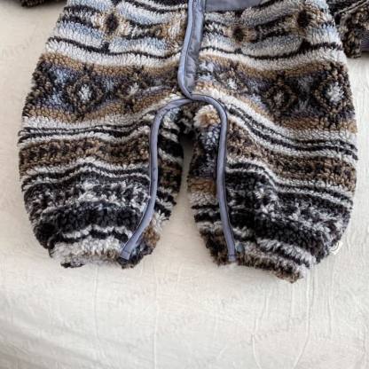 Baby Lamb Fleece Retro Hooded Romper - image 6