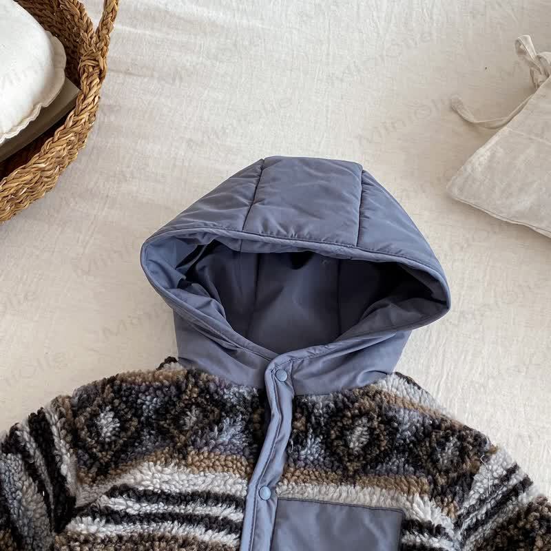 Baby Lamb Fleece Retro Hooded Romper - image 3