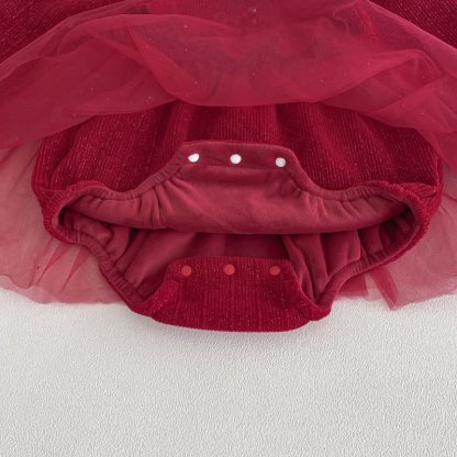 Baby Knot Button Fleece Lined Mesh Bodysuit - image 9