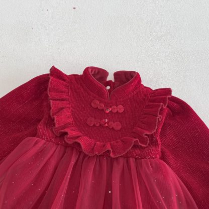 Baby Knot Button Fleece Lined Mesh Bodysuit - image 3