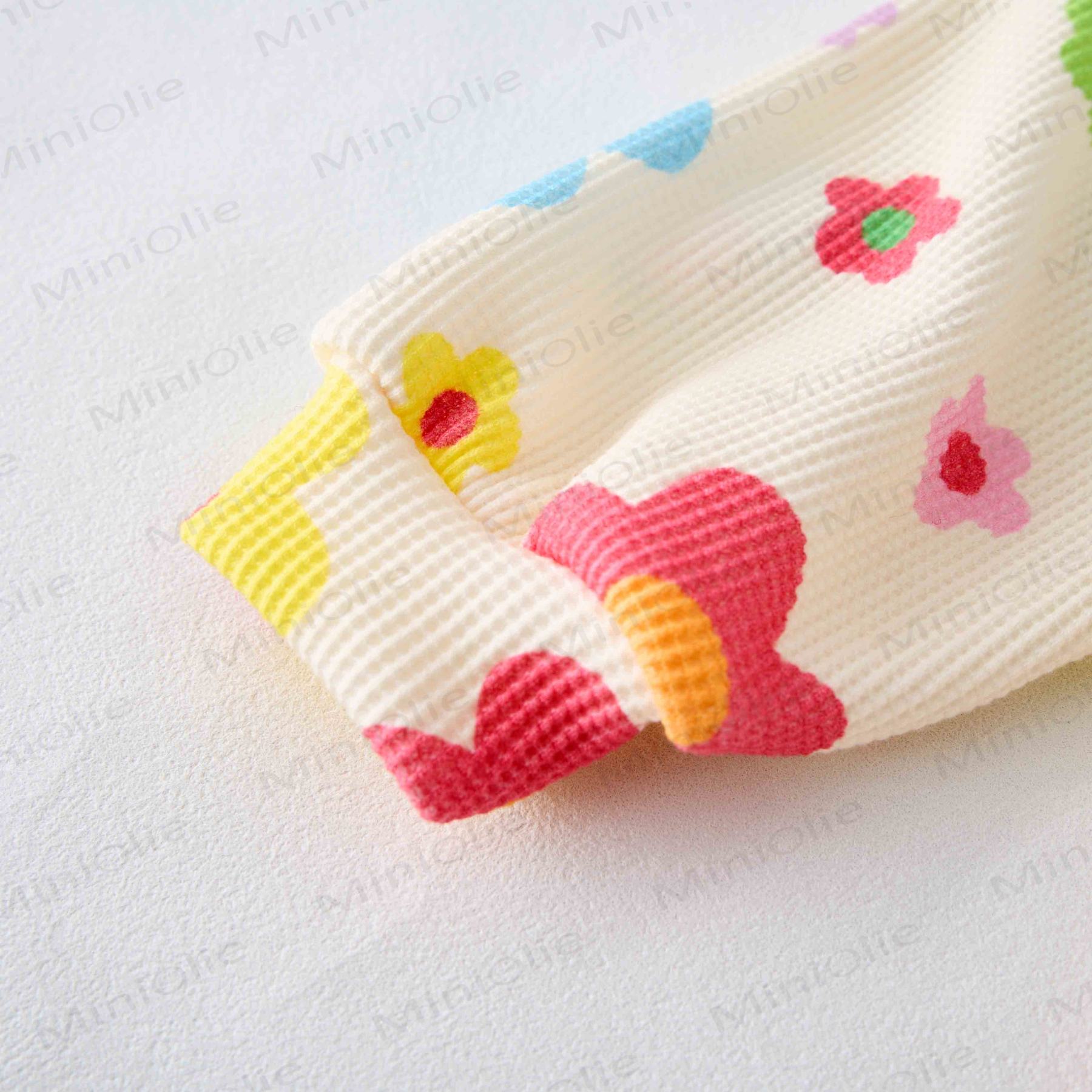 Baby Waffle Dopamine Flowers Romper - image 4