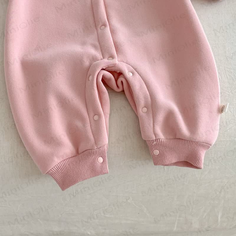 Baby Bunny Cute Shawl Fleece Romper - image 8