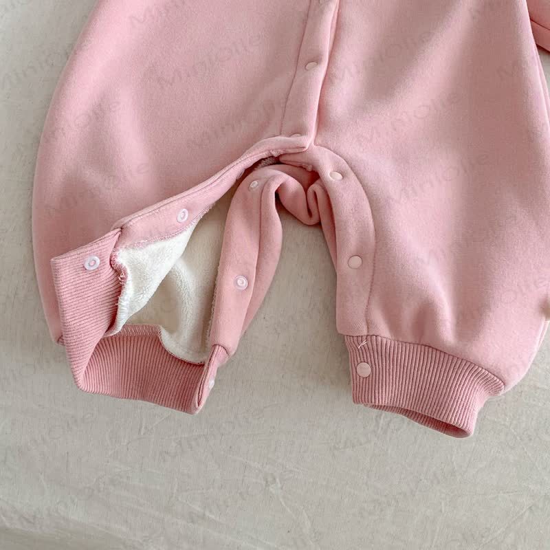 Baby Bunny Cute Shawl Fleece Romper - image 7