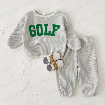 GOLF Baby Waffle Sweatshirt 2-piece Light Grey Set - Light Gray - 2-3T - image 1