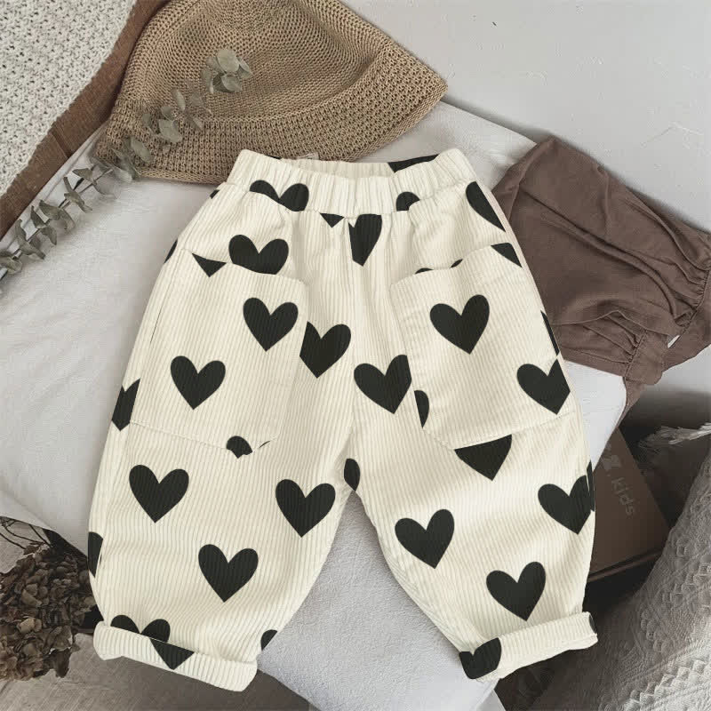 Baby Toddler Beige Heart Pants - Beige - 5-7T - image 1