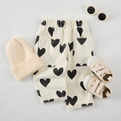 Baby Toddler Beige Heart Pants - image 3