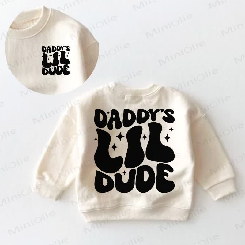 DADDY'S LIL DUDE Baby Toddler Sweatshirt - Cream - 3-5T - image 1
