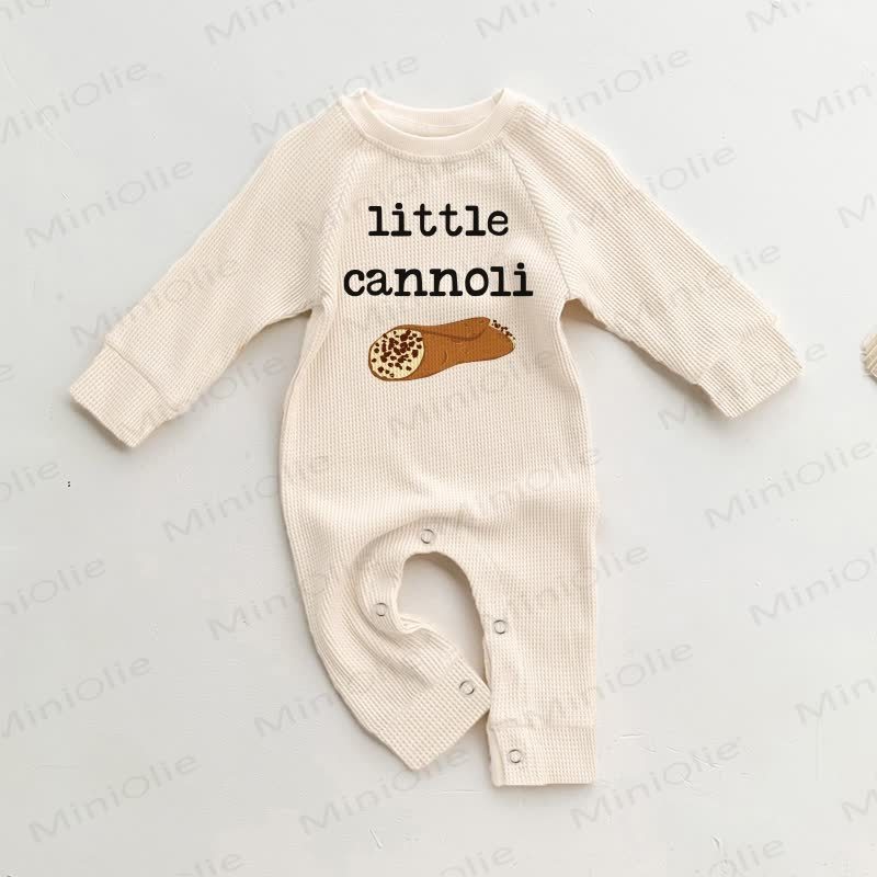 LITTLE CANNOLI Baby Waffle Beige Romper - Beige - 18-24M - image 1