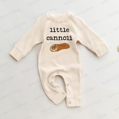 LITTLE CANNOLI Baby Waffle Beige Romper - Beige - 18-24M - image 1