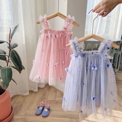 Toddler Girl Bow Mesh Sleeveless Tutu Dress - image 1