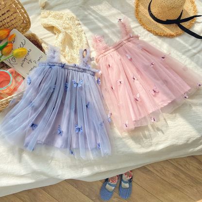Toddler Girl Bow Mesh Sleeveless Tutu Dress - image 3