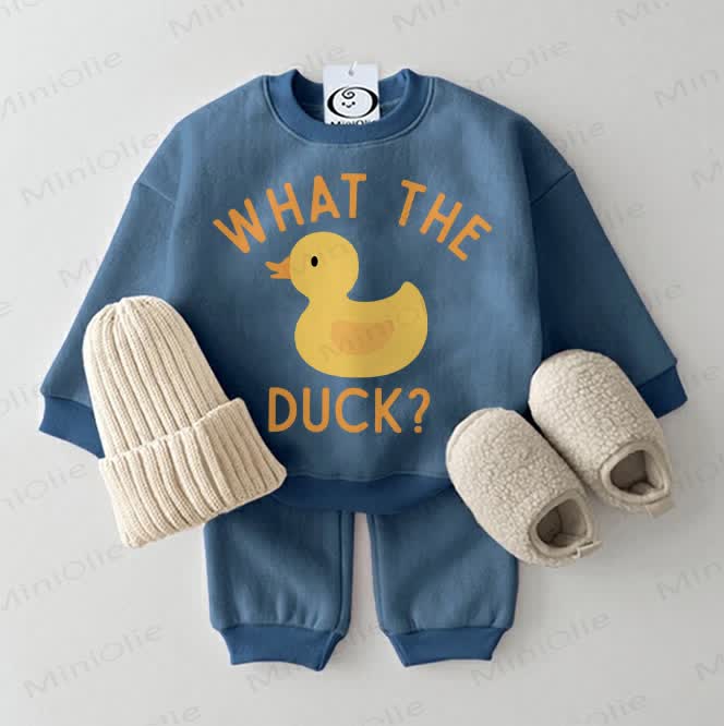 WHAT THE DUCK? Baby Blue Sweatsuit 2-piece Set - Blue - 2-3T - image 1