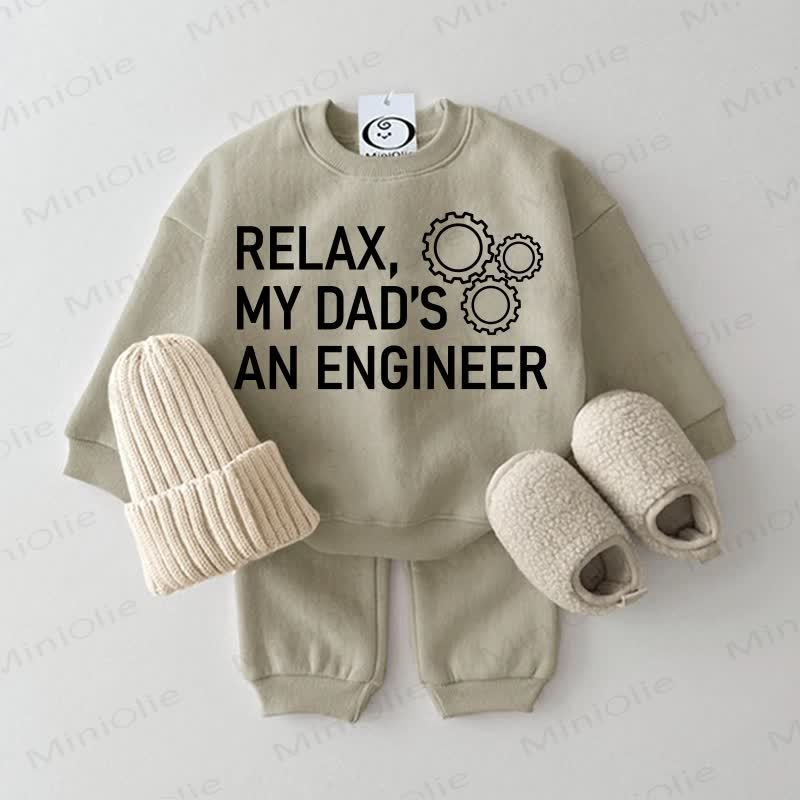 RELAX MY DAD'S AN ENGINEER Baby Grey Green 2-piece Set - Grey Green - 2-3T - image 1