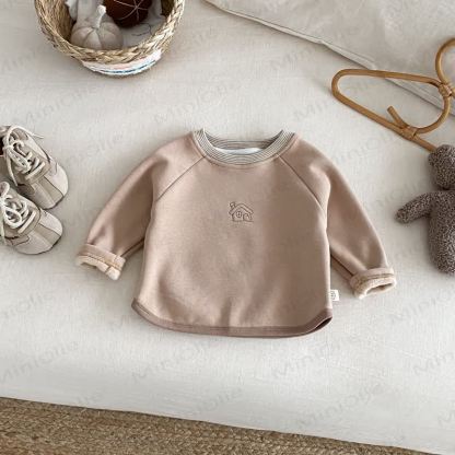 Baby Toddler Boys Embroidered Little House T-shirt - Khaki - 5-7T - image 2